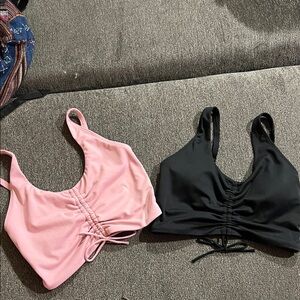 Victoria's Secret Pink and Black Bras